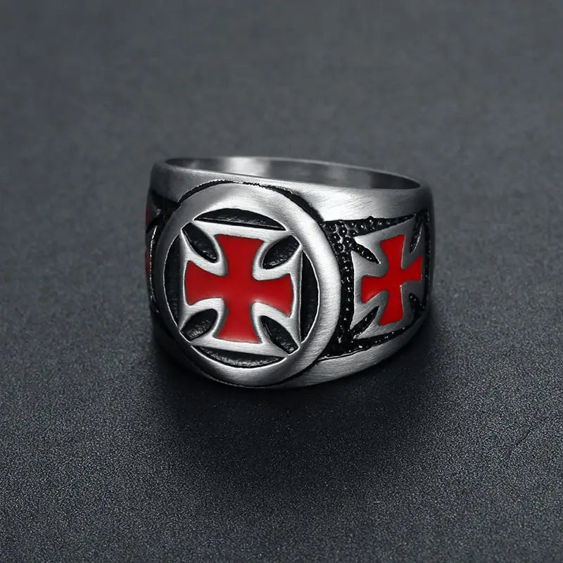 Crimson Cross Ring
