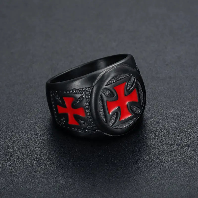 Crimson Cross Ring