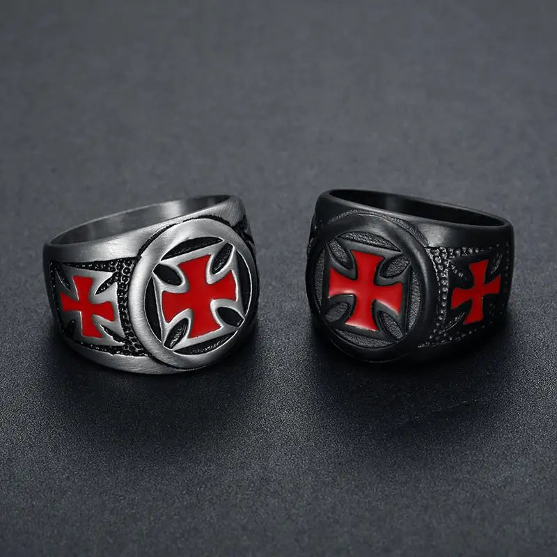Crimson Cross Ring