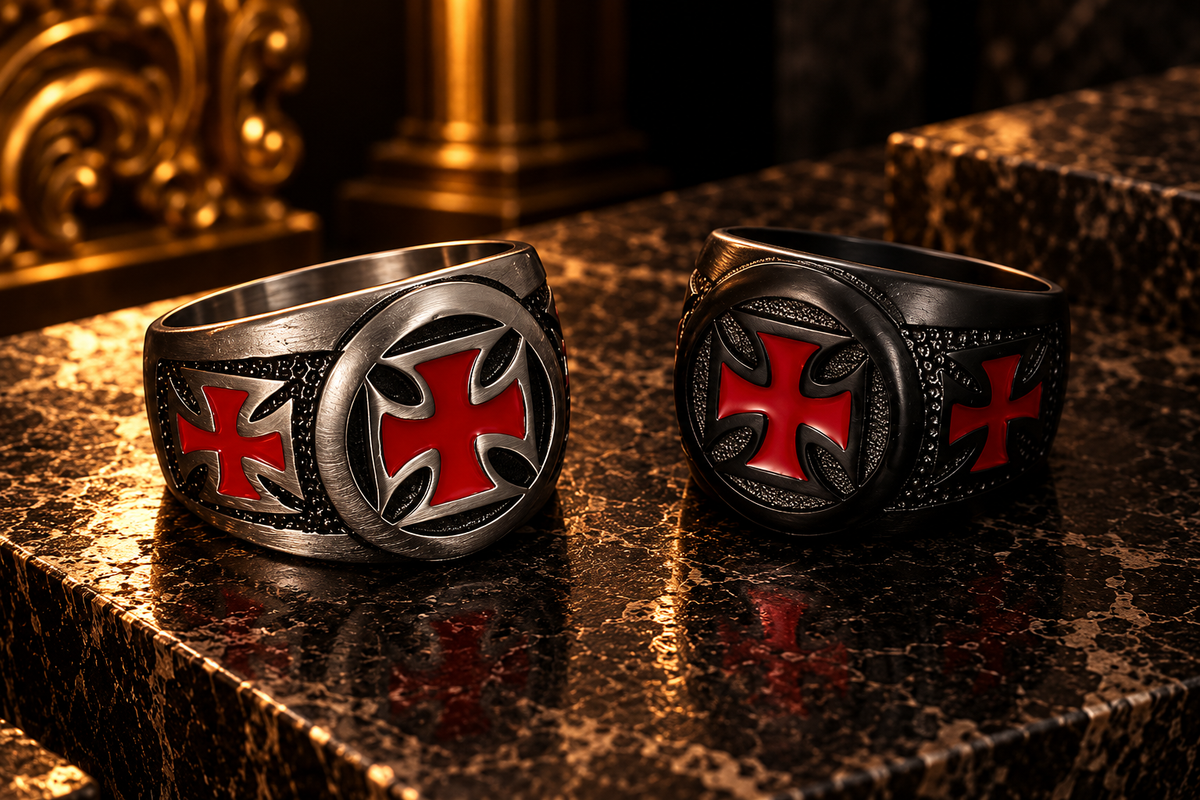Crimson Cross Ring